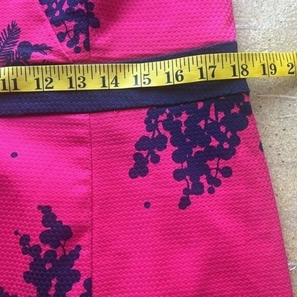 Boden Dress Womens 14R Pink Navy Floral Print Sleeveless Sheath Knee Length - Picture 11 of 12
